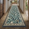 Washable Area Rug - Thin Low Pile, Farmhouse Botanical Print, Large Living Room/Dining Room/Bedroom Carpet - 3 of 4