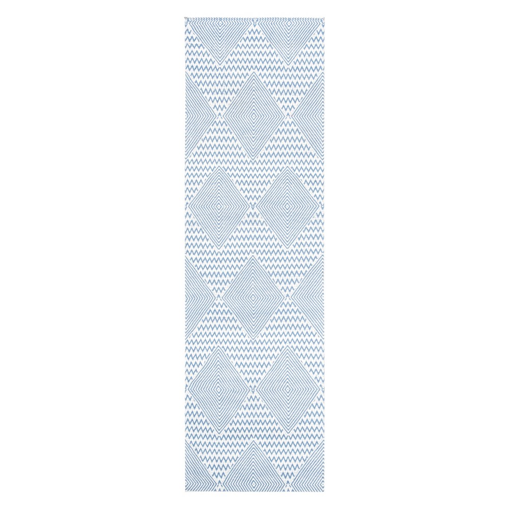  Flossie Geometric Area Rug Dark Blue/Ivory