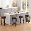Jojoka Swivel Bar Stools,24" Counter Height Bar Stools with Footrest,Pu Leather Backless for Dining Room - 3 of 4