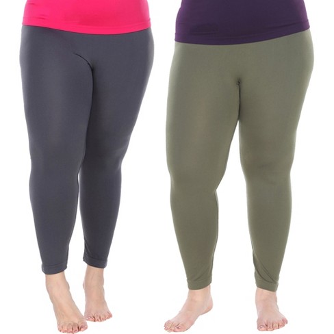 Women's One Size Fits Most Plus Size Super-stretch Solid Leggings