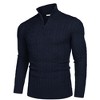 COOFANDY Men's Quarter Zip Sweater Slim Fit Casual Knitted Turtleneck Pullover Mock Neck Polo Sweater - 4 of 4
