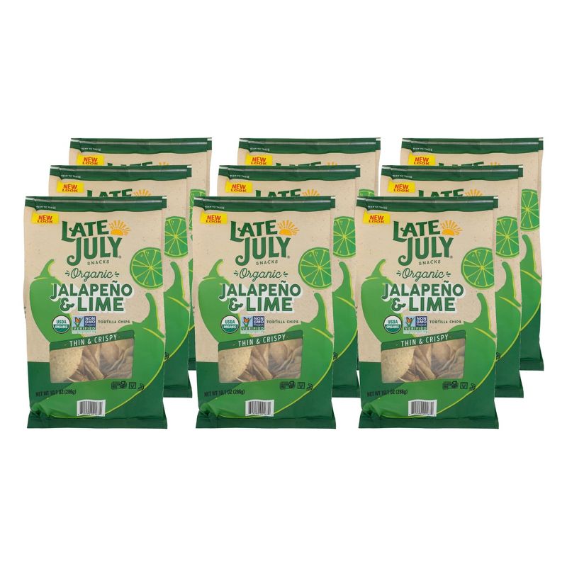 Late July Snacks Jalapeno & Lime Tortilla Chips - Case of 9/10.1 oz, 1 of 7