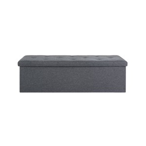 SEVOBAL Ottomans and Benches 47 Inches Folding Storage Ottoman Bench Storage Chest Ottoman Foot Rest Footrest for Entryway, Grey, 47.3"*15"*15" - 1 of 4