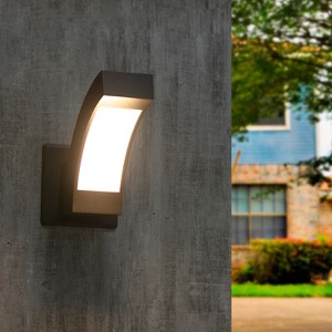 DOMETOUR Outdoor Wall Light LED Exterior Lights, Path Light Wall Mount Lamp for Patio Garden Garage Fence Yard - 1 of 4