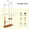 INFURNIC Garment Racks Industrial Coat Rack with Solid Wood Shelves and Stainless Steel Frame for Coats Shoes Bags, Brown, 34.6"*11.8"*70" - 2 of 4