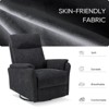 Swivel Rocking Recliner - Darkgrey, Fabric Upholstery, Footrest, High Back, Wide Cushion, Metal Base – Ideal for Living Room, Nursery. - 4 of 4