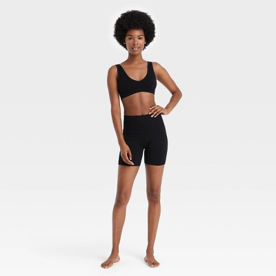 Women's Seamless Ribbed Lounge Bike Shorts - Colsie™ Black XS