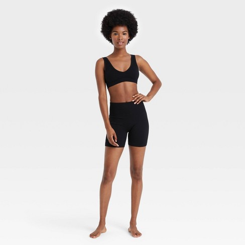 Women's Seamless Ribbed Bike Shorts - Colsie™ Black XL