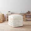 Sweet Jojo Designs Fabric Ottoman Pouf Cover Unstuffed Boho Fringe Ivory - Insert Not Included - 3 of 4