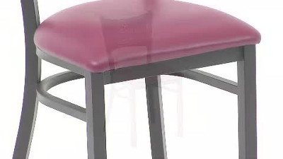 Chic Black Vinyl and Metal High Back Side Chair with Decorative Cutout