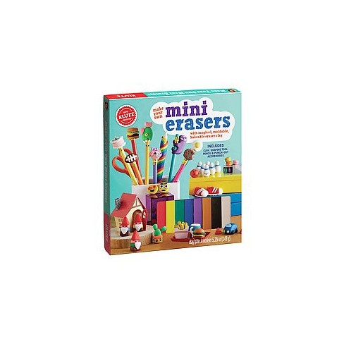  KLUTZ Make Your Own Mini Erasers Toy includes (8)colors of  eraser clay^pencil^clay shaping tool^(2)sheets of papercraft displays :  Klutz: Toys & Games