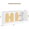 59” Sideboard Buffet Cabinet with 4 Rattan Doors, Modern Console Table Accent Coffee Bar Cabinet for Living Room, Kitchen, Dining Room - 2 of 4
