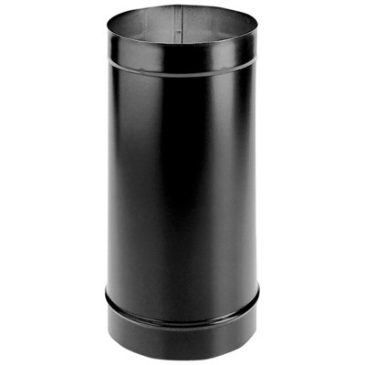 DuraVent DuraBlack 6DBK-12 6 Inch Single Wall Steel Wood Burning Adjustable Chimney Stove Pipe Connector to Vent Smoke and Exhaust, Black