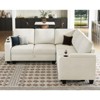 Belffin L-Shaped Fabric Sectional Couch - Modular Design with Hidden Storage & Removable Cup Holder - 2 of 4