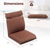 Costway Folding Floor Chair with 14-Poistion Adjustable Backrest Adjustable Headrest - 3 of 4