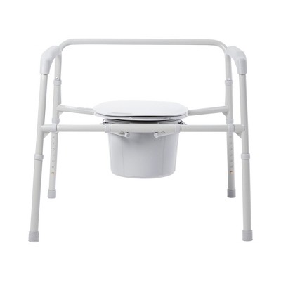 McKesson Heavy-Duty White Steel Folding Bariatric Commode Chair
