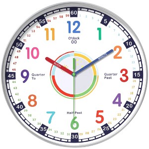 REGALWOVEN Plastic Round Battery Powered Silent Non-Ticking Wall Clock 12 Inches - 1 of 4