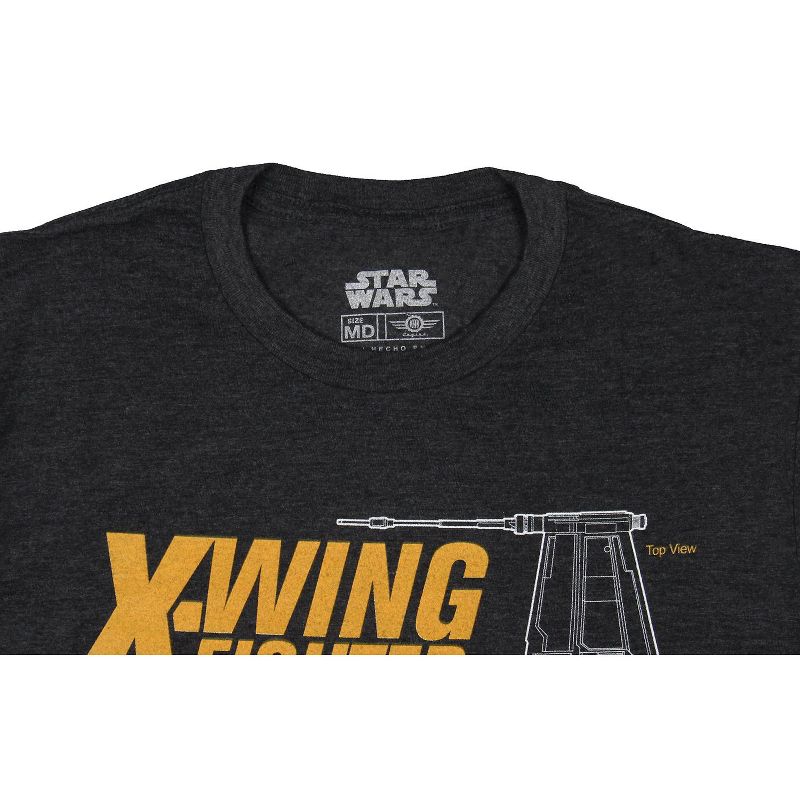 Star Wars Men's X-Wing Fighter T-70 Statistics T-Shirt Adult, 3 of 4
