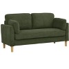 Racxily Modern Minimalist 2-Seater Sofa, Loveseat Couch Soft Sofa for Living Room, Green - 2 of 4