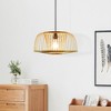 Vintiquewise Modern Oval Bamboo Wicker Rattan Hanging Light Shade for Living Room, Dining Room, Entryway - 3 of 4