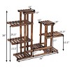 Costway 6Tier 13 Pots Wooden Plant Flower Display Stand Wood Shelf Storage Rack Garden - 2 of 4