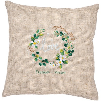 Vervaco Embroidery Cushion Kit 14"X14"-Love (14 Count)