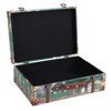 Vintiquewise Set of 2 European Landmarks Vintage Wooden Luggage with Leather Straps and Handle - 4 of 4