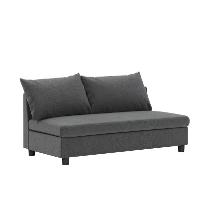 Modular Loveseat Sectional Sofa Unit with Armrest Storage, USB & Cup Holders, Chenille Upholstery