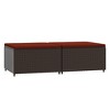 vidaXL Patio Footrests with Cushions 2 pcs Brown Poly Rattan - 2 of 4