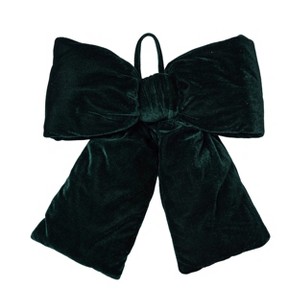 Transpac Velvet Oversized Green Bow with Stuffing Decorative Object for Christmas Tabletop Decor Polyester Indoor Use Gift Giving and Hostess Gifts - 1 of 1