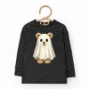 Watercolor Ghost Bear - Kids Youth Long Sleeve Tee and Kids Toddler Long Sleeve Tee - 2 of 2