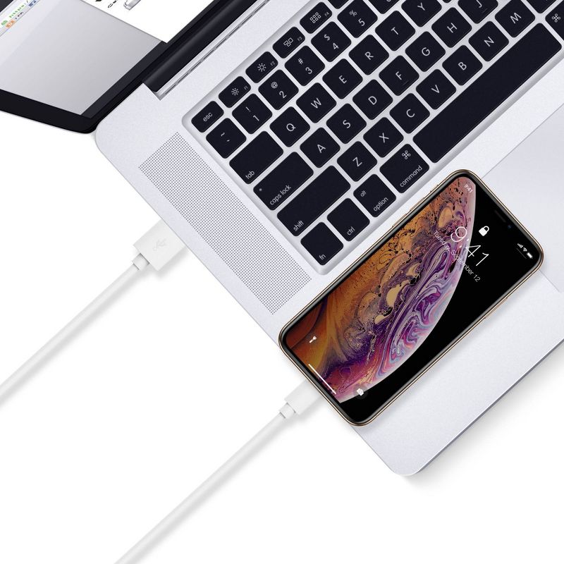 Just Wireless TPU Lightning to USB-A Cable- White, 6 of 13