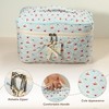 Unique Bargains Large Travel Aesthetic Cute Floral Pattern Cotton Makeup Bags and Organizers Blue - 3 of 4