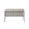 Wallmond Cushioned Outdoor Loveseat/Settee - OD1140709 - White w/ Off-White Cushions - SEI - 4 of 4