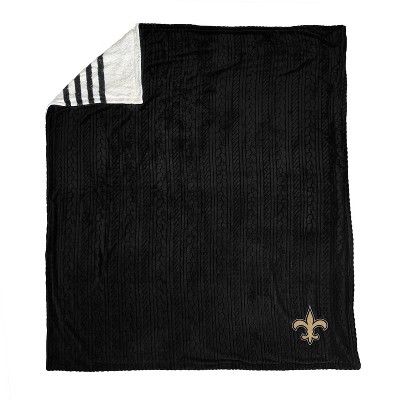 NFL New Orleans Saints Embossed Logo Sherpa Stripe Blanket