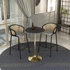 Leisuremod Verve 27" Round Bar Height Dining Table - Stone Top with Brushed Gold Pedestal Base Counter Height Table for Kitchen, Home, and Pub - 3 of 4