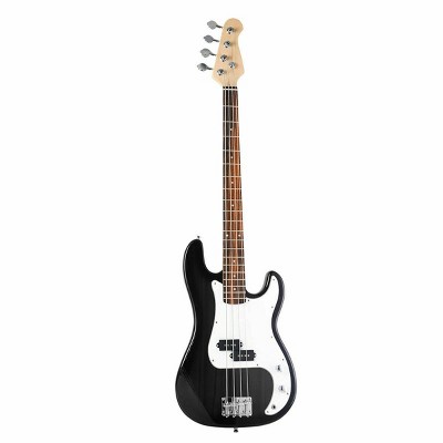 Costway Black Full Size 4 String Electric Bass Guitar with Strap Guitar Bag Amp Cord