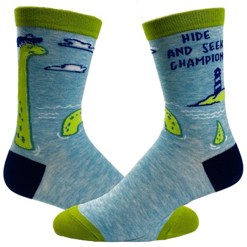 Crazy Dog T-Shirts Youth Hide And Seek Champion Socks Funny Loch Ness Monster Novelty Graphic Footwear - image 1 of 4