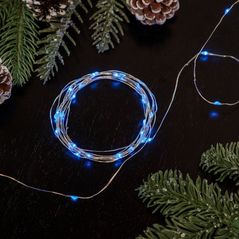 Northlight 50-Count Blue LED Micro Fairy Christmas Lights - 16ft, Copper Wire, 1 of 6