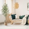 Tall Faux Olive Tree，Tall Faux Olive Tree with White Planter and Green Fake Moss for Home Office Living Room Bedroom Stairs Foyer Decor - 3 of 4