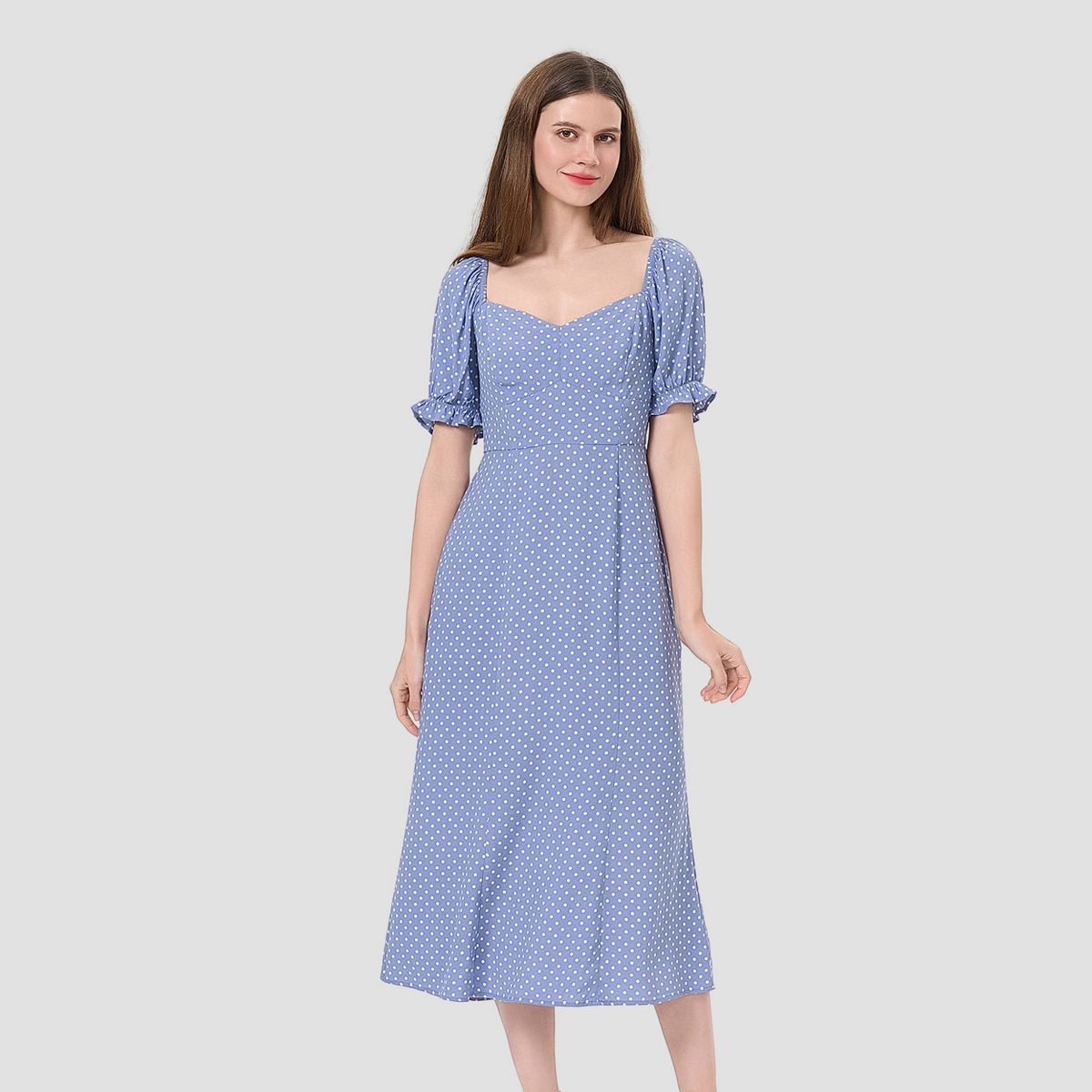Women's Puff Short Sleeve Midi Fit & Flare Dress - A New Day™