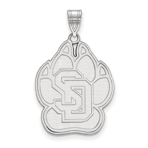 Black Bow Jewelry 10k White Gold South Dakota Coyotes NCAA Extra Large Pendant - 1 of 3