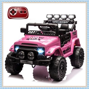 12V Kids Ride On Car, Electric Truck Ride On Toys with 5MPH Max Speed, Remote Control, LED Lights, and Music for Kids Gifts - 1 of 4