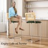 PexFix 2Pcs Counter Height Bar Stools Upholstered PU Leather Barstools with Rattan Back 30 inch Stools Armless Bar Chairs for Kitchen Island Green - 4 of 4