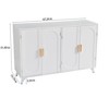 TIRAMISUBEST Sideboard Buffet cabinet with 4 doors and removable shelves - White Mobile File Cabinet - 3 of 4