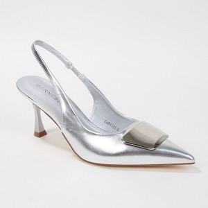 Berness Women's Capri Glossy Slingback Heels with Metal Accent - 1 of 4