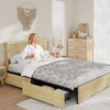 Queen Bed Frame with Natural Rattan Headboard - Metal Platform and Strong Wooden Slats Support, Boho Cane Mattress Foundation, No Box Spring Needed - 2 of 4
