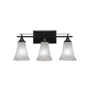 Toltec Lighting Uptowne 3 - Light Vanity in  Dark Granite with 5.5" Fluted Frosted Crystal Shade - 1 of 1