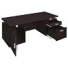 Sapphtopaz 60" Modern Computer Desk with 2 Drawers and Shelf Wood Office Desk with Metal Base and Cabinet Desk for Bedroom, Study Room, Office - 2 of 4
