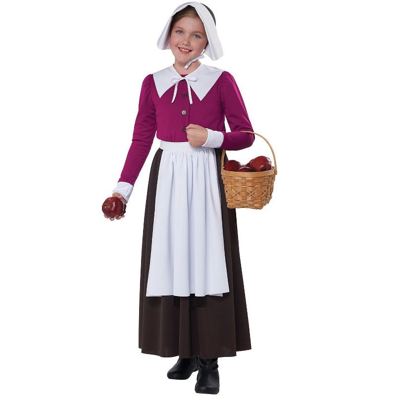 California Costumes Mayflower Pilgrim Girl Child Costume, 1 of 4